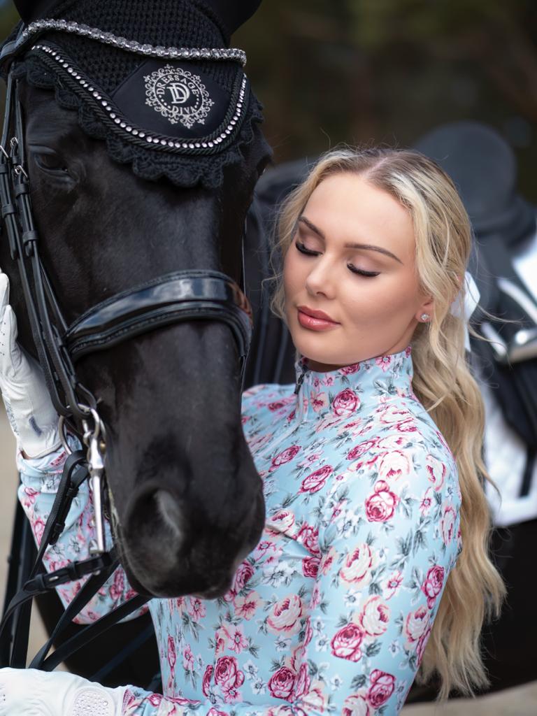Long Sleeve Floral Shirt  Designed by The Dressage Diva THE COURTNEY